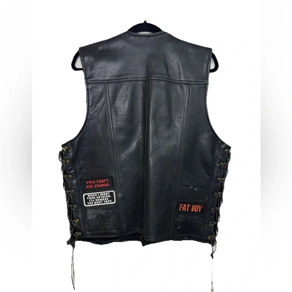 Bikers Club Leather Patchwork Biker Vest Made In Pakistan Medium Motorcycle